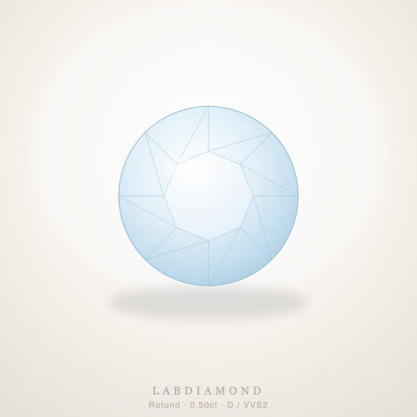 Diamant rotund 0.50ct D/VVS2 — creat în laborator
