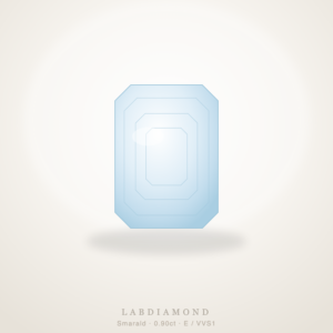 Diamant smarald 0.90ct E/VVS1 — creat în laborator