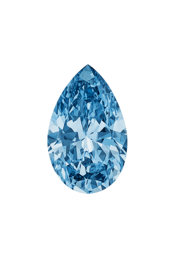 Albastru diamant pear 1 ct
