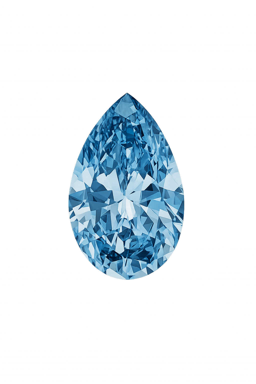 Albastru diamant pear 1 ct