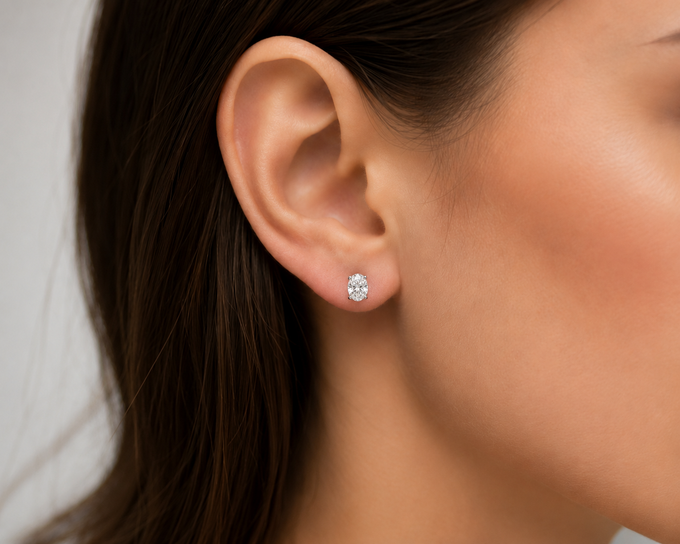 Cercei oval 0,5 ct - imagine 2