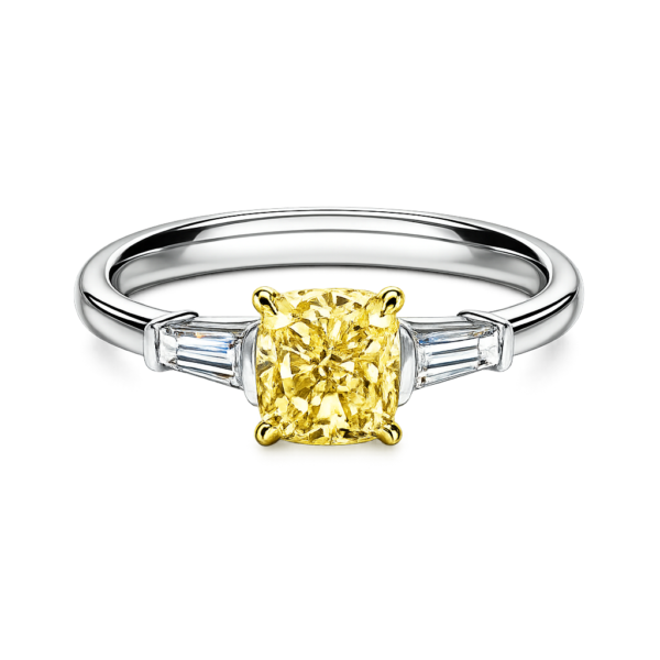 Inel cu diamant galben 2 ct