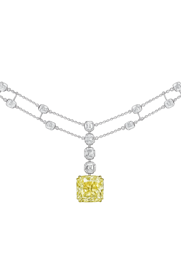 Pandantiv cu diamant galben-2,5 ct
